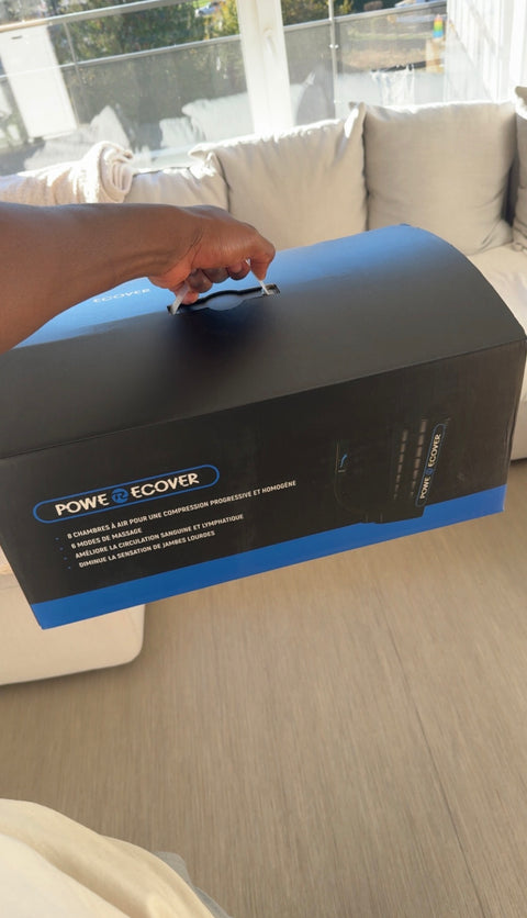 Boîte des Presso Boots 8.0 Powerecover : 8 chambres à air, 6 modes de massage